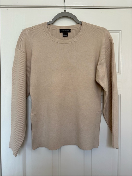 Club Monaco Sweaters - Club Monaco Beige Ribbed Knit Crewneck Sweater - Size S womens
